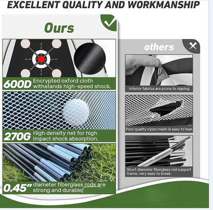 10x7ft Golf Practice Net Hitting Aid Training Driving Chipping Swing Indoor Out