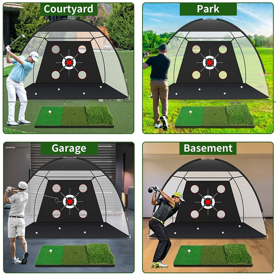 10x7ft Golf Practice Net Hitting Aid Training Driving Chipping Swing Indoor Out