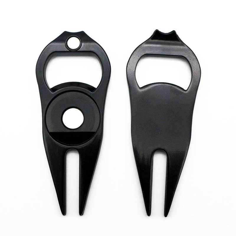 Golf Putting Green Fork Metal Ball Yoke Bottle Opener Ball Marking Turf Tool Gift Black Green