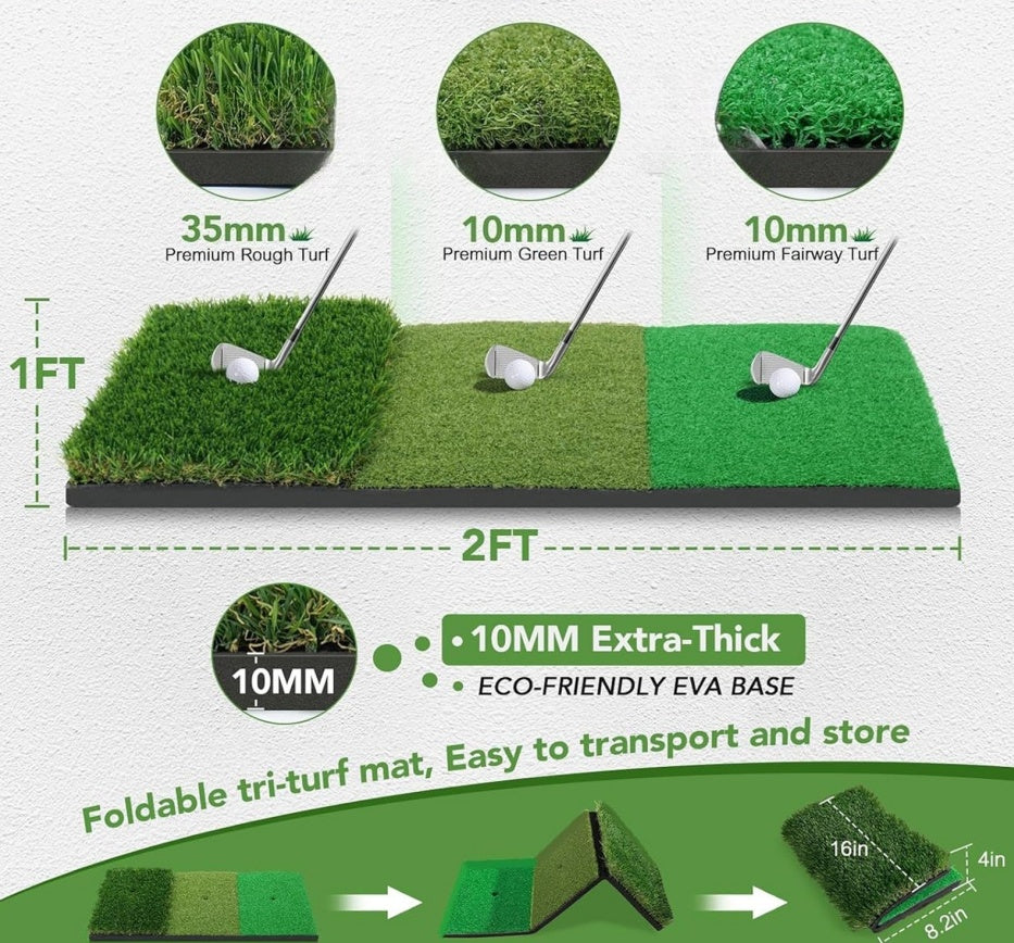 10x7ft Golf Practice Net Hitting Aid Training Driving Chipping Swing Indoor Out