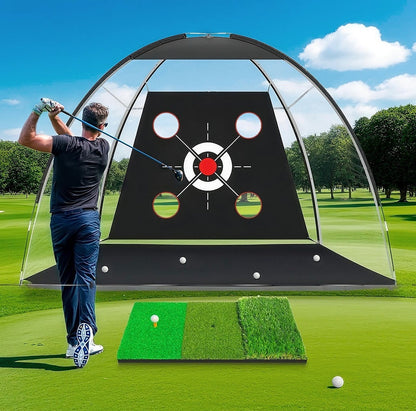 10x7ft Golf Practice Net Hitting Aid Training Driving Chipping Swing Indoor Out
