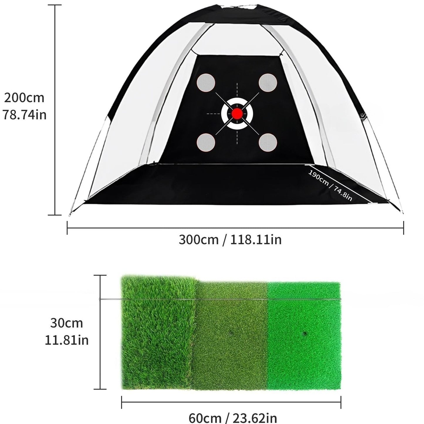10x7ft Golf Practice Net Hitting Aid Training Driving Chipping Swing Indoor Out