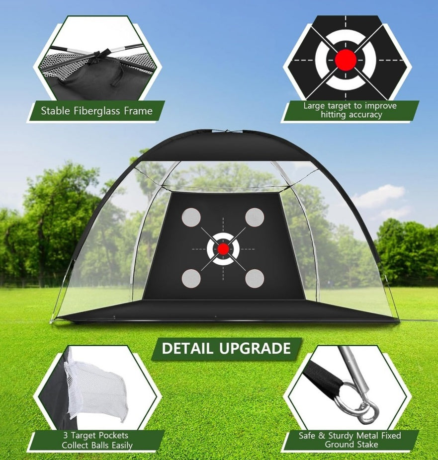 10x7ft Golf Practice Net Hitting Aid Training Driving Chipping Swing Indoor Out