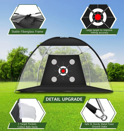 10x7ft Golf Practice Net Hitting Aid Training Driving Chipping Swing Indoor Out